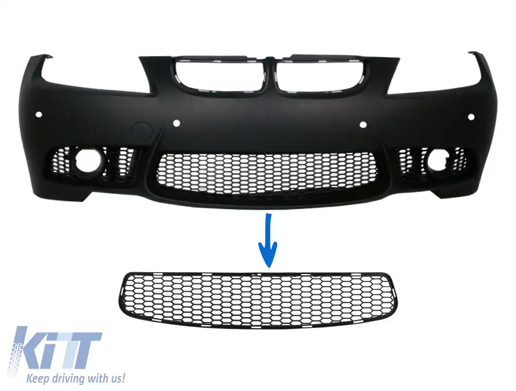 Grila central inferioara compatibila cu BMW 3 series E90 E91 Pre-LCI (2004-2008) E92 E93 Pre-LCI (2006-2009) M3 Design