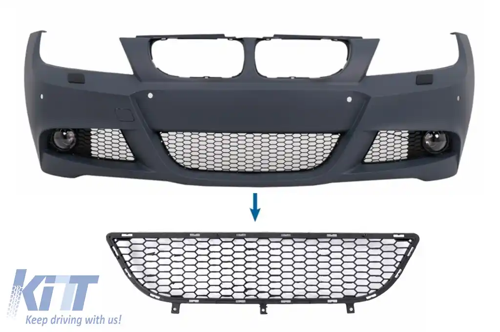 Grila central inferioara compatibila cu BMW Seria 3 E90 E91 LCI (2008-2011) M-Tech