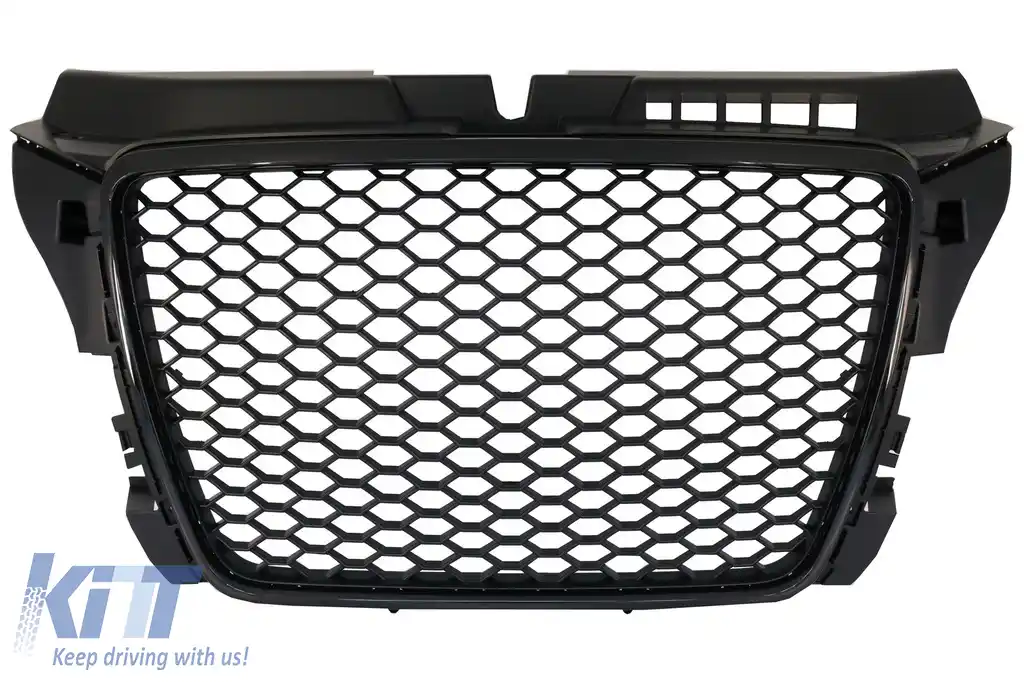 Grila Centrala compatibil cu Audi A3 8P Facelift (2007-2012) RS Design Negru Lucios