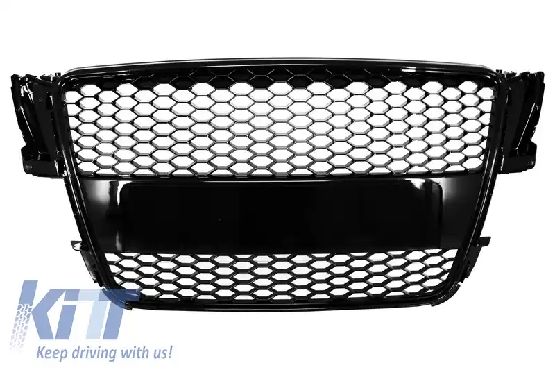 Grila Centrala compatibil cu Audi A5 8T (2007-2011) RS Design Negru Lucios