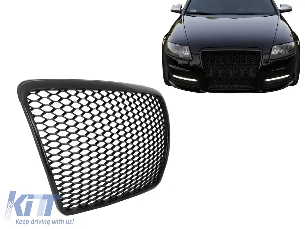 Grila Centrala compatibil cu Audi A6 4F 4F2 C6 (2004-2011) RS Design Negru