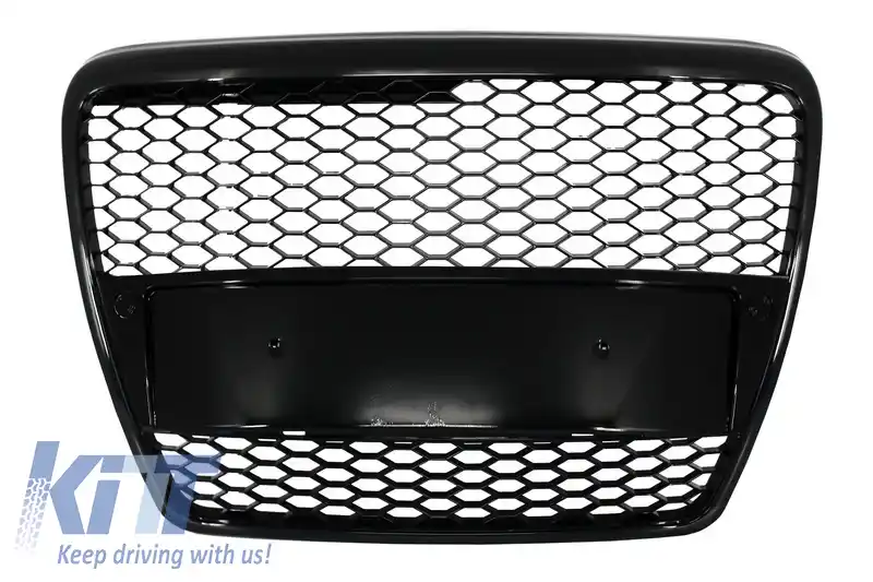 Grila Centrala compatibil cu Audi A6 4F C6 (2004-2007) RS Design Negru Lucios