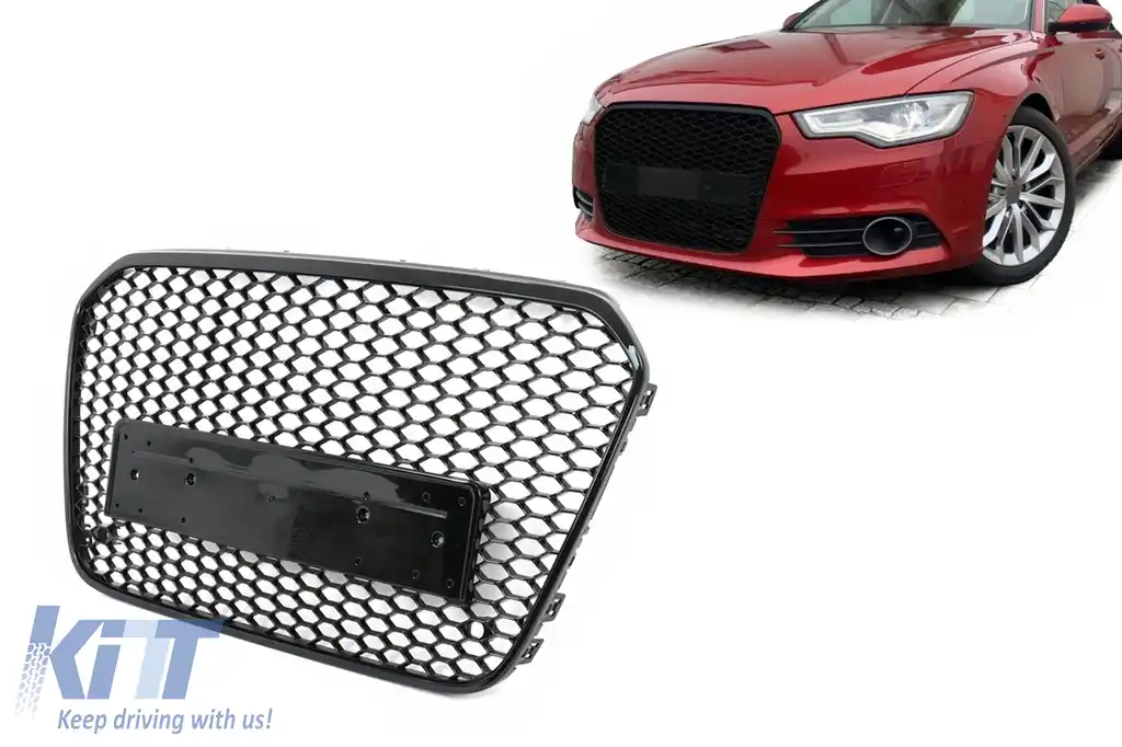 Grila Centrala compatibil cu Audi A6 C7 4G (2011-2014) Negru Lucios