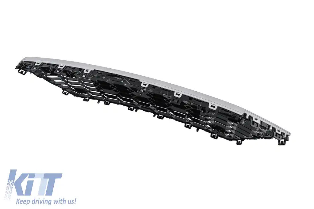Grila Centrala compatibil cu Audi A7 4K (2018-) RS7 Design Argintiu-image-6266346