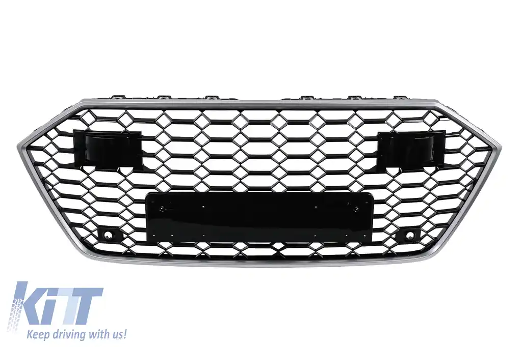 Grila Centrala compatibil cu Audi A7 4K (2018-) RS7 Design Argintiu