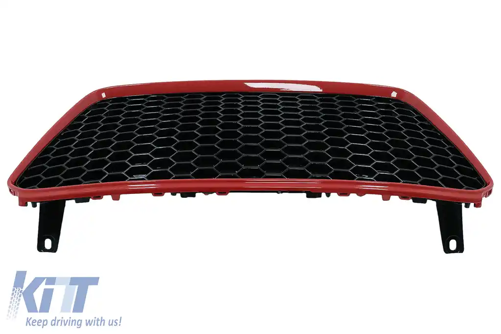 Grila Centrala compatibil cu Audi R8 42 (2013-2015) RS Design Negru Lucios/ Rosu-image-6096212