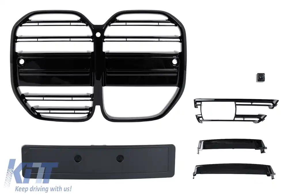 image-61-Grila Centrala compatibil cu BMW Seria 3 G22 Coupe G23 Cabrio (2020-2027) Negru Lucios