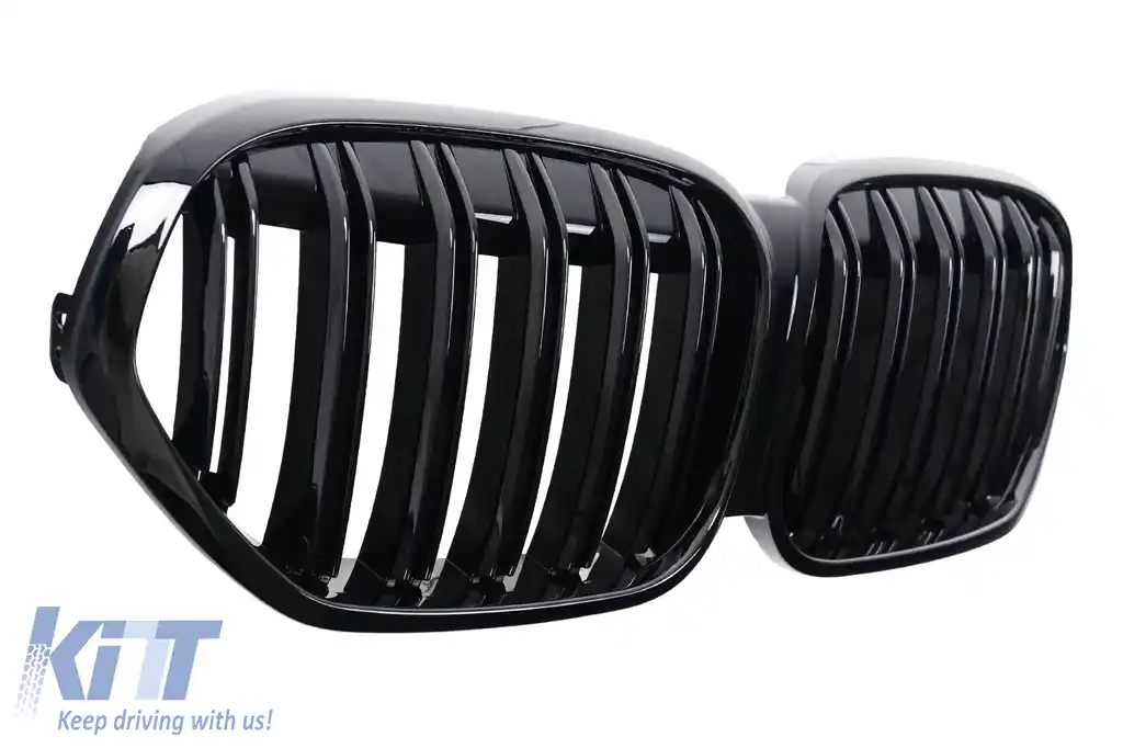 Grila Centrala compatibil cu BMW X1 SUV F48 LCI (2020-2022) Duble Negru Lucios-image-6239404