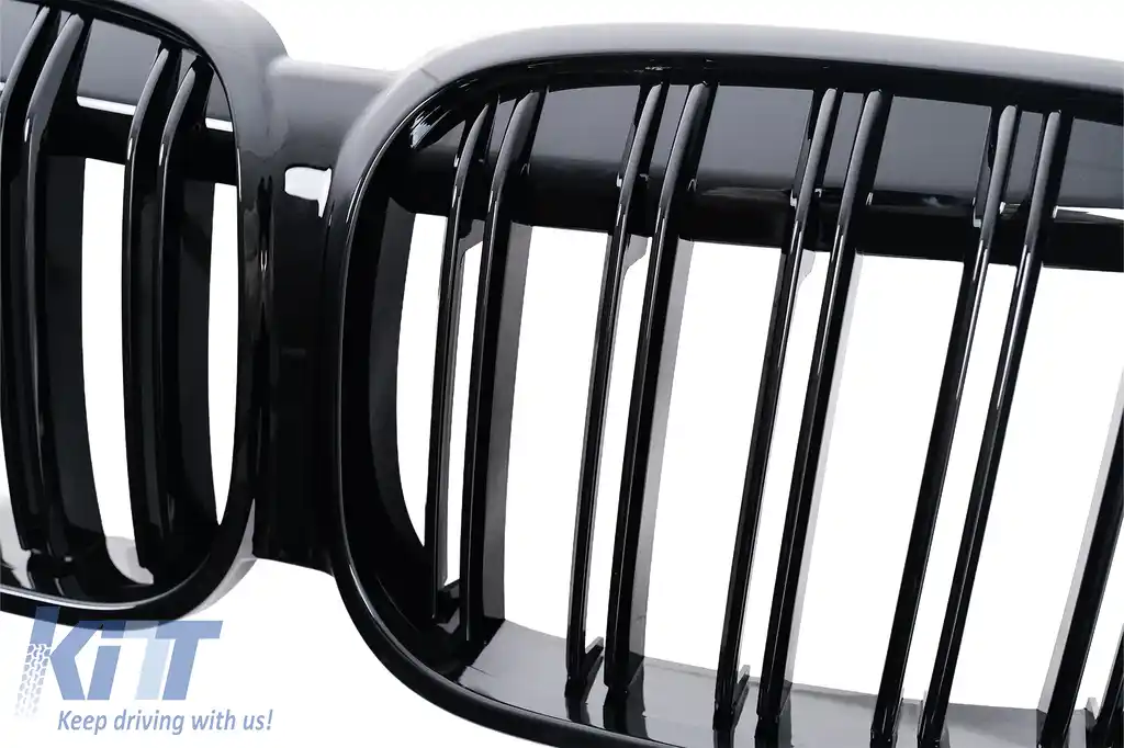 Grila Centrala compatibil cu BMW X1 SUV F48 LCI (2020-2022) Duble Negru Lucios-image-6239406