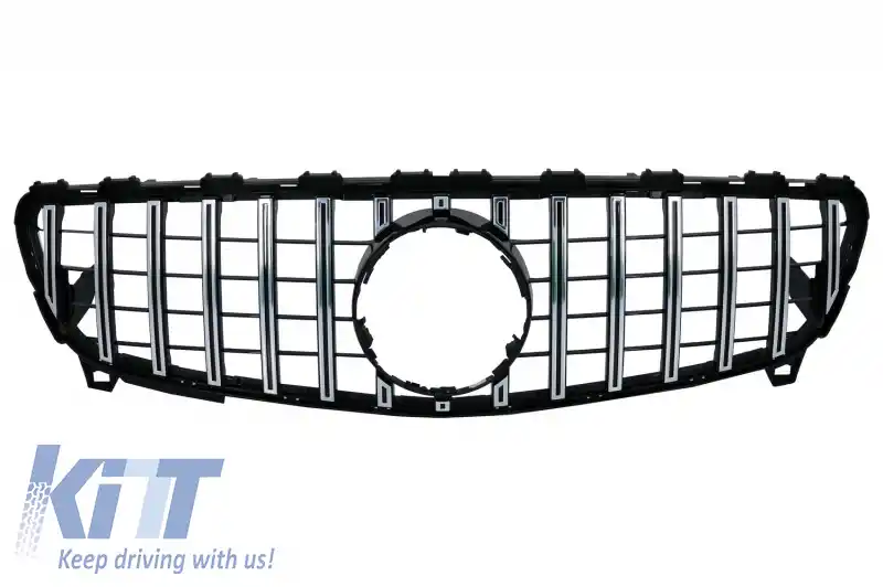 Grila Centrala compatibil cu Mercedes A-Class W176 Facelift (09.2015-2018) A45 GT-R Panamericana Design Negru Crom