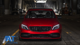 Grila Centrala compatibil cu Mercedes C-Class C63 W205 Sedan S205 T-Modell A205 Cabriolet C205 Coupe (03.2018-2020) GTR Panamericana Negru Lucios-image-6086632
