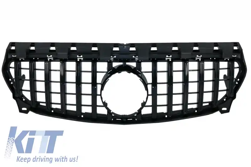 Grila Centrala compatibil cu Mercedes CLA C117 X117 W117 Facelift (2016-2018) CLA45 GT-R Panamericana Design Negru