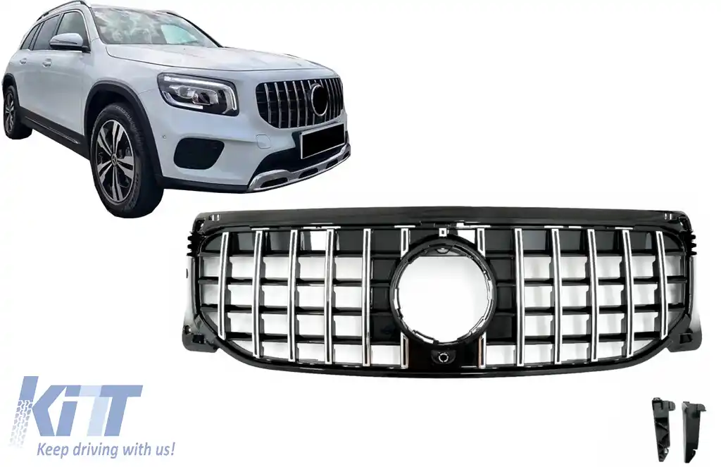 Grila Centrala compatibil cu Mercedes GLB-Class X247 (2019-2023) GT-R Panamericana Design Chrome