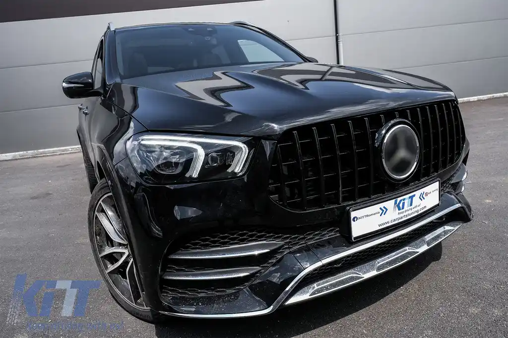 Grila Centrala compatibil cu Mercedes GLE SUV W167 V167 GLE Coupe C167 Sport Package (2019-Up) GTR Panamericana Design Neagra-image-6075919