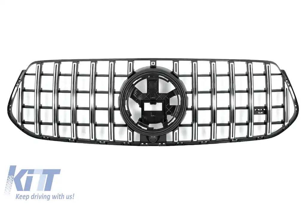 Grila Centrala compatibil cu Mercedes GLE SUV W167 V167 GLE Coupe C167 Sport Package (2019-06.2023) GTR Panamericana Design Negru si Crom