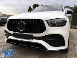 Grila Centrala compatibil cu Mercedes GLE SUV W167 V167 GLE Coupe C167 Sport Package (2019-Up) GTR Panamericana Design Negru-image-6090327