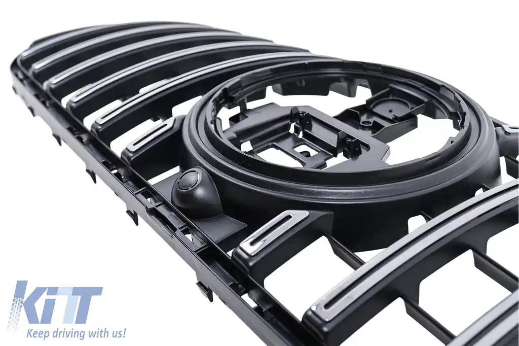 Grila Centrala compatibil cu Mercedes GLE SUV W167 V167 GLE Coupe C167 Sport Package (2019-2023) GTR Panamericana Design Negru si Crom-image-6128549