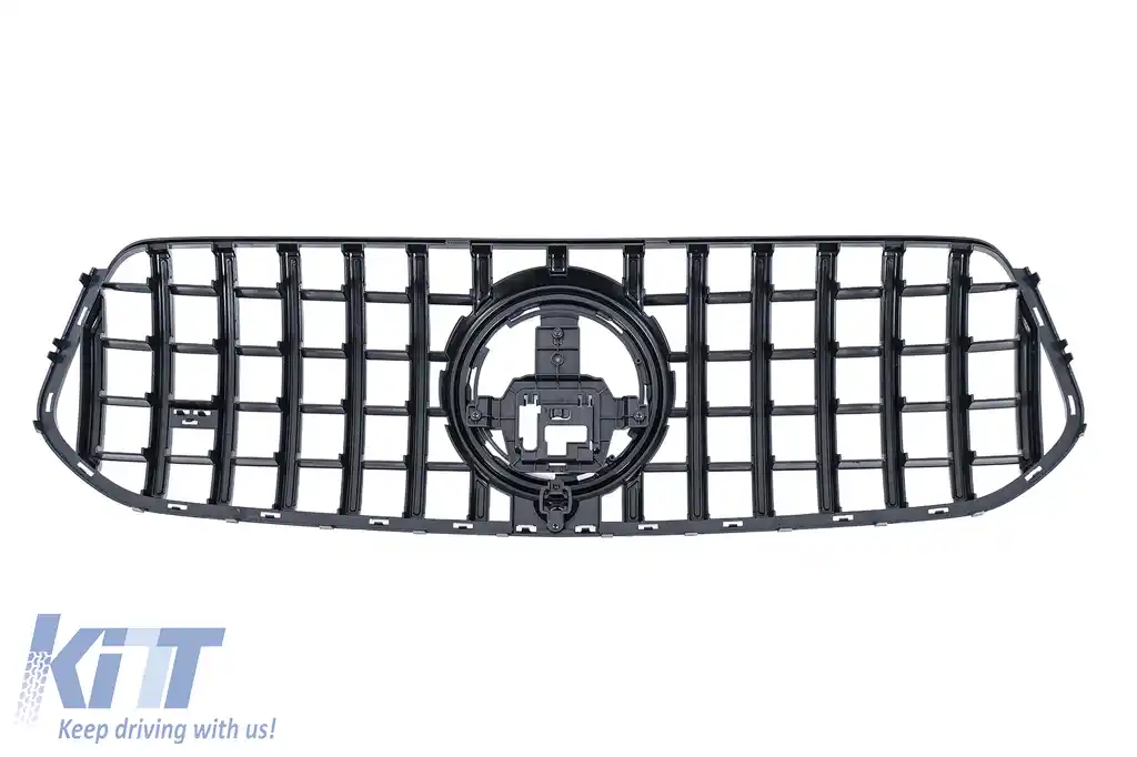 Grila Centrala compatibil cu Mercedes GLE SUV W167 V167 GLE Coupe C167 Sport Package (2019-2023) GTR Panamericana Design Negru si Crom-image-6128551