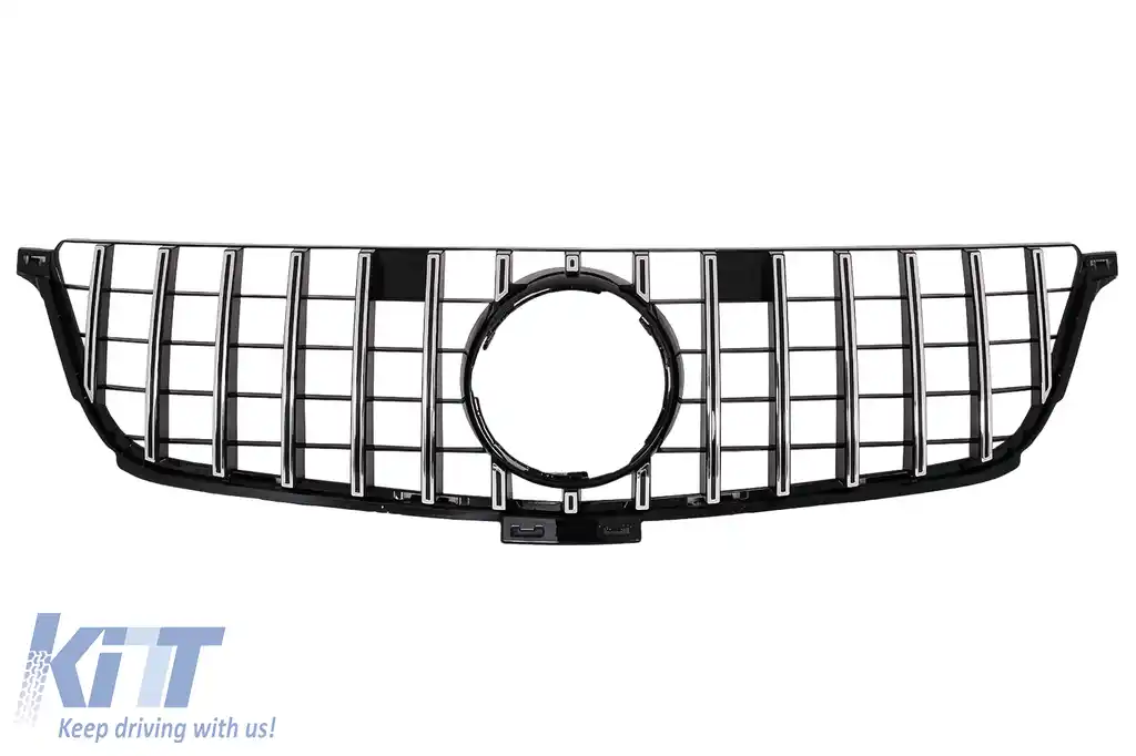 Grila Centrala compatibil cu Mercedes ML-Class W166 (2012-2014) GT-R Panamericana Design Negru Crom