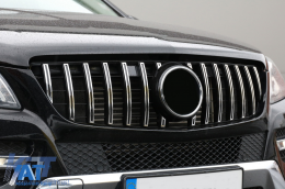 Grila Centrala compatibil cu Mercedes ML-Class W166 (2012-2014) GT-R Panamericana Design Negru Crom-image-6089068