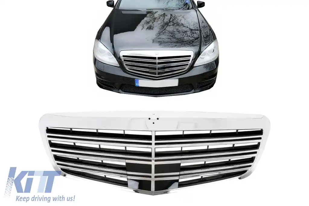 Grila Centrala compatibil cu Mercedes S-Class W221 Facelift (2010-2013) S63 S65 Design