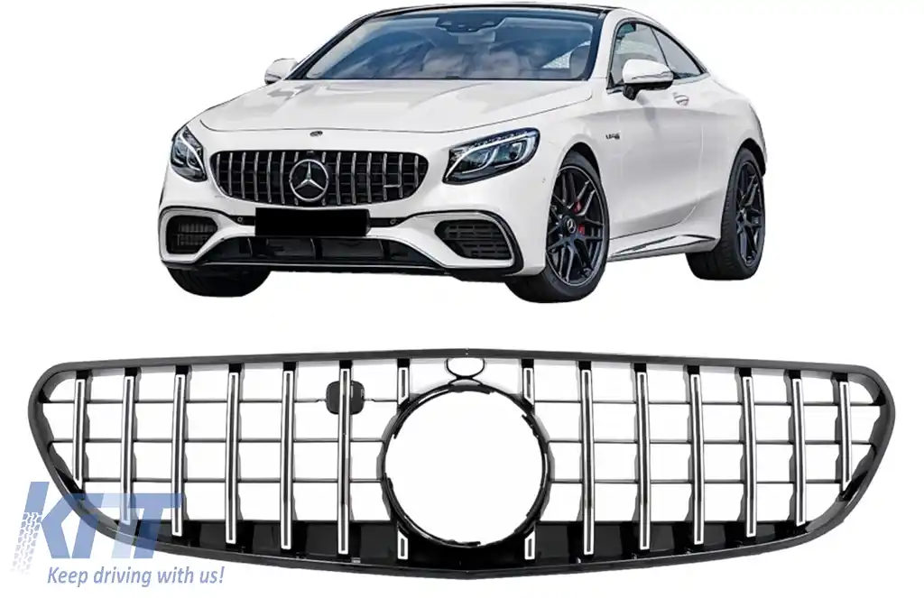 Grila Centrala compatibil cu Mercedes S-Class Coupe C217 (2014-2017)  Cabrio A217 (2015-2017) GT-R Panamericana Design Chrome-image-6093249