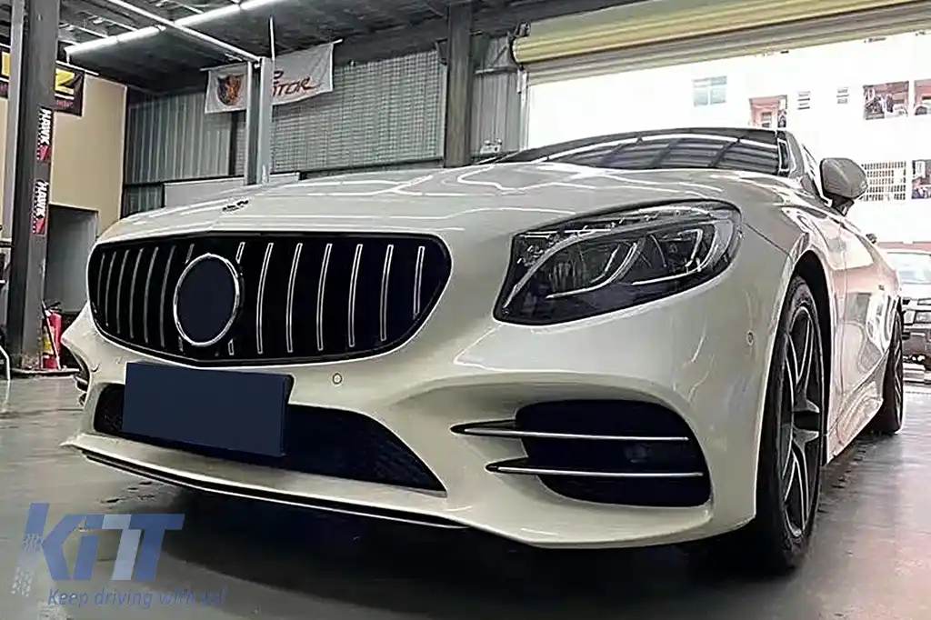 Grila Centrala compatibil cu Mercedes S-CLASS Coupe C217 Facelift (2018-up) Cabrio A217 Facelift (2018-up) GT-R Panamericana Design Negru-image-6114818