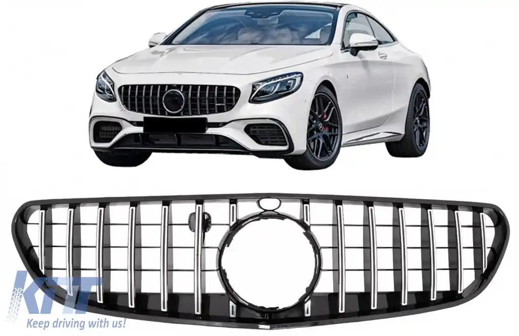 Grila Centrala compatibil cu Mercedes S-Class Coupe C217 (2014-2017) Cabrio A217 (2015-2017) Crom GT-R Panamericana Design-image-6099933