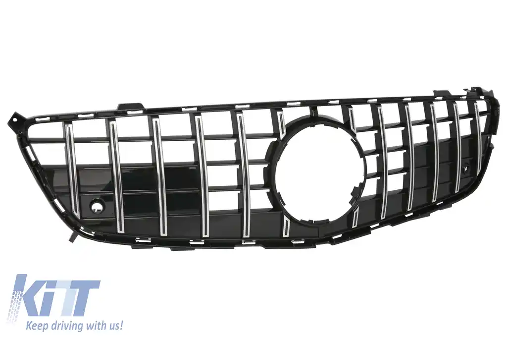 Grila Centrala compatibil cu Mercedes SL-Class R231 (2012-2016) GT-R Panamericana Design Negru / Chrome-image-6090235