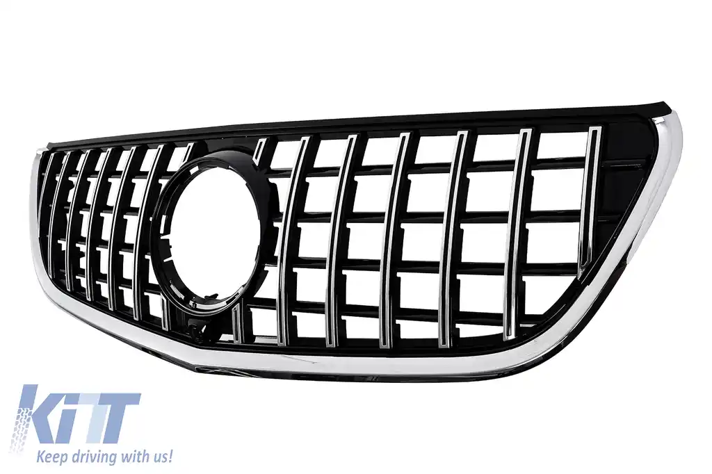 Grila Centrala compatibil cu Mercedes Vito (W447) (2020-up) GTR Panamericana Design Negru Crom-image-6128641
