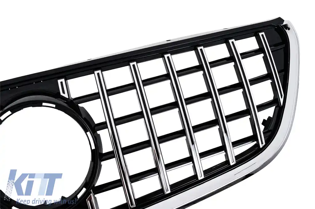 Grila Centrala compatibil cu Mercedes Vito (W447) (2020-up) GTR Panamericana Design Negru Crom-image-6128642
