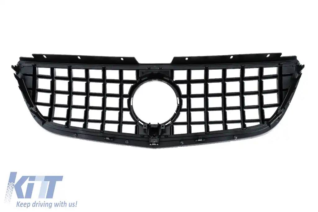 Grila Centrala compatibil cu Mercedes Vito (W447) (2020-up) GTR Panamericana Design Negru Crom-image-6128645