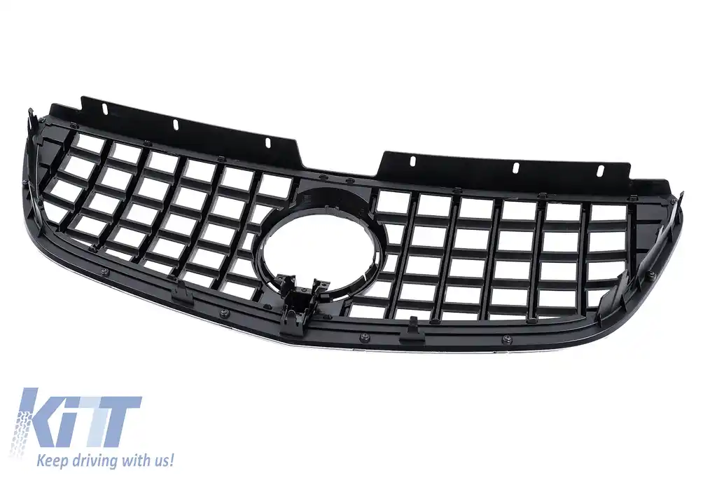 Grila Centrala compatibil cu Mercedes Vito (W447) (2020-up) GTR Panamericana Design Negru Crom-image-6128646