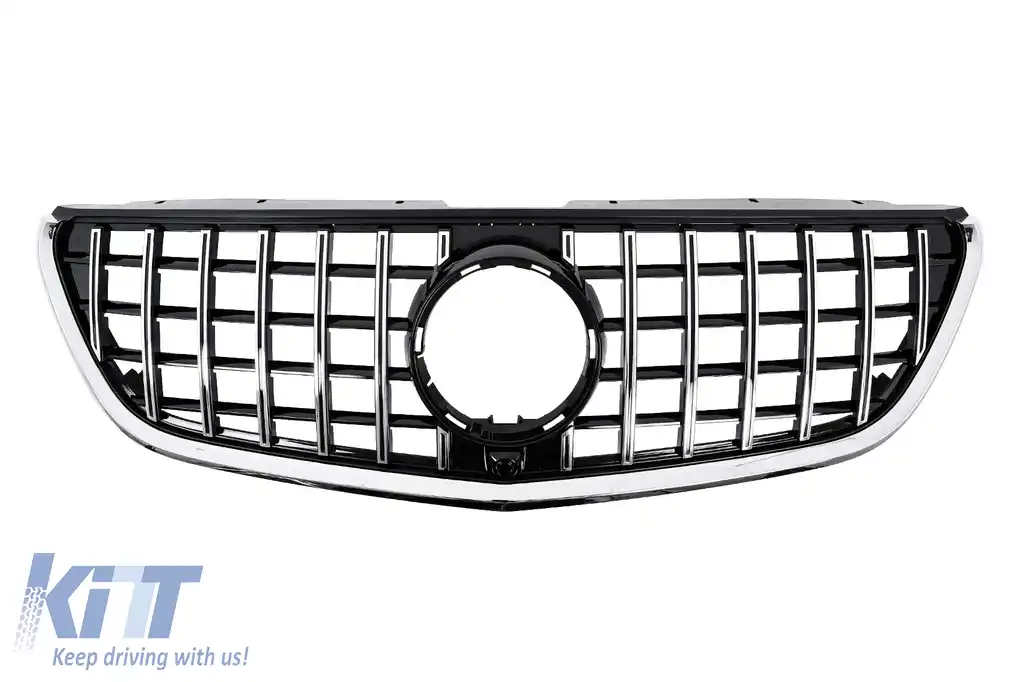 Grila Centrala compatibil cu Mercedes Vito (W447) (2020-up) GTR Panamericana Design Negru Crom