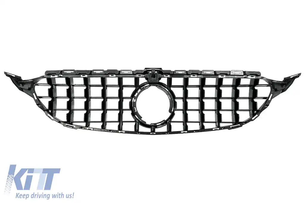 Grila Centrala compatibil cu Mercedes W205 Sedan S205 T-Modell A205 Cabriolet C205 Coupe Facelift (03.2018-2020) cu Camera 360 Crom-image-6083287