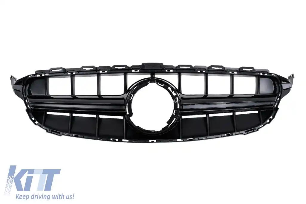 Grila Centrala compatibil cu Mercedes W205 Sedan S205 T-Modell A205 Cabriolet C205 Coupe Facelift (03.2018-2020) fara Camera Negru