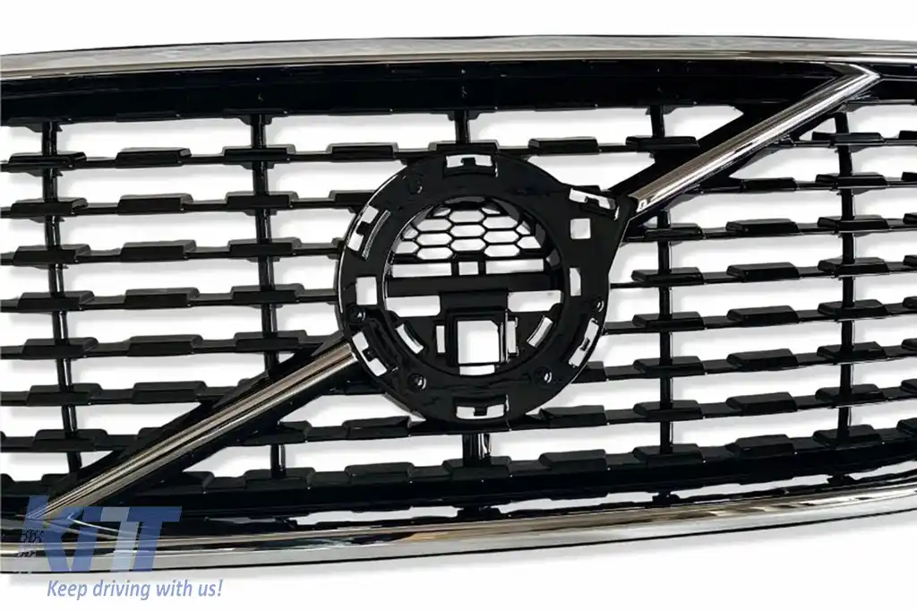Grila Centrala compatibil cu Volvo XC60 II (2017-2021) Negru Lucios-image-6126501