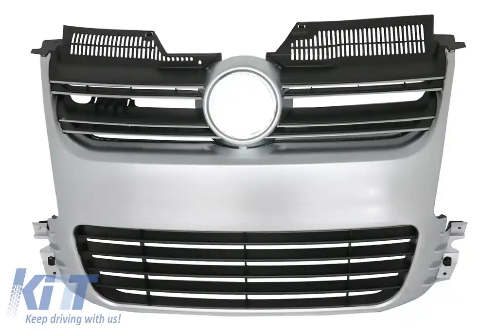 Grila Centrala compatibil cu VW Golf 5 V (2003-2007) R32 Design Brushed Aluminium