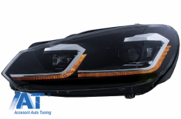 Grila Centrala compatibil cu VW Golf VI (2008-2013) si Faruri LED Semnalizare Secventiala LHD R20 Design-image-6052968