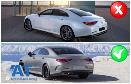 Grila Centrala cu Difuzor si Ornamente Tobe compatibil cu Mercedes CLS-Class C257 (2018+) GTR Design doar Echipat cu bara spate AMG Line-image-6057749