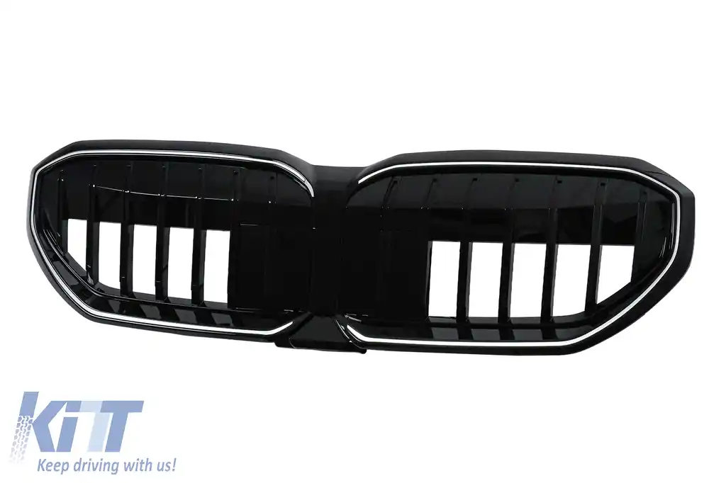 Grila Centrala cu LED compatibil cu BMW Seria 5 G60 G61 (2023-) Negru Lucios-image-6260156