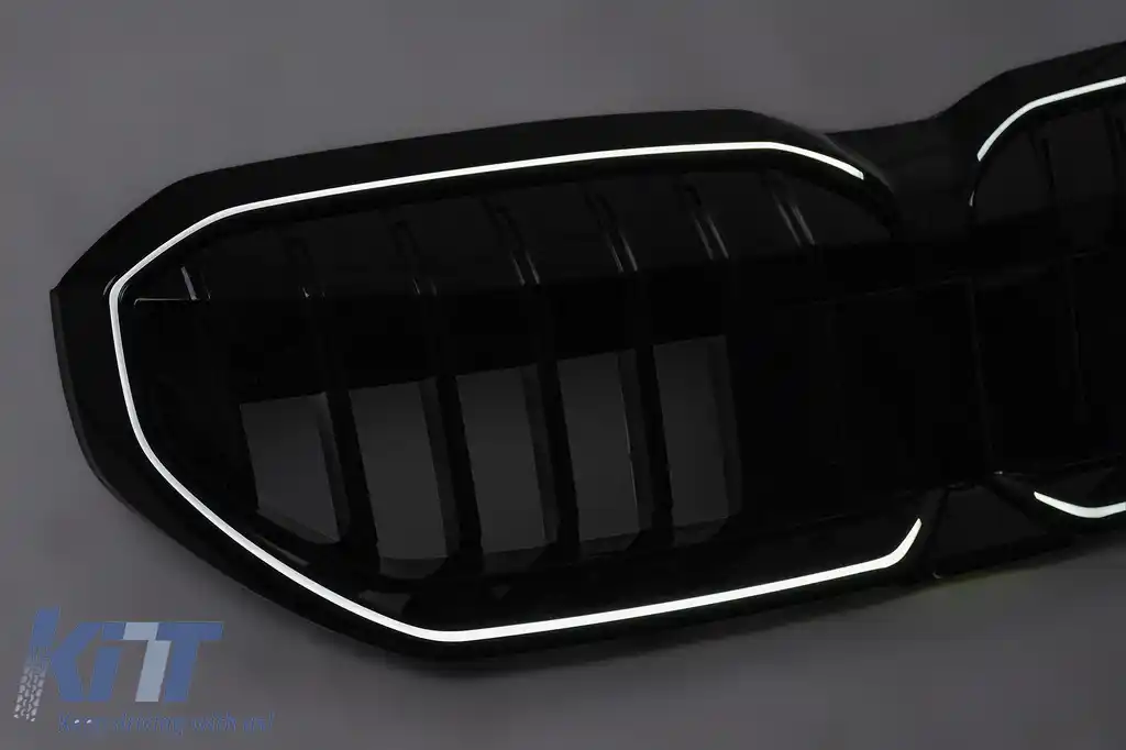 Grila Centrala cu LED compatibil cu BMW Seria 5 G60 G61 (2023-) Negru Lucios-image-6260159