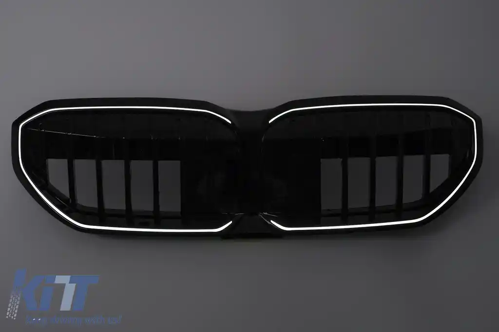 Grila Centrala cu LED compatibil cu BMW Seria 5 G60 G61 (2023-) Negru Lucios-image-6260162