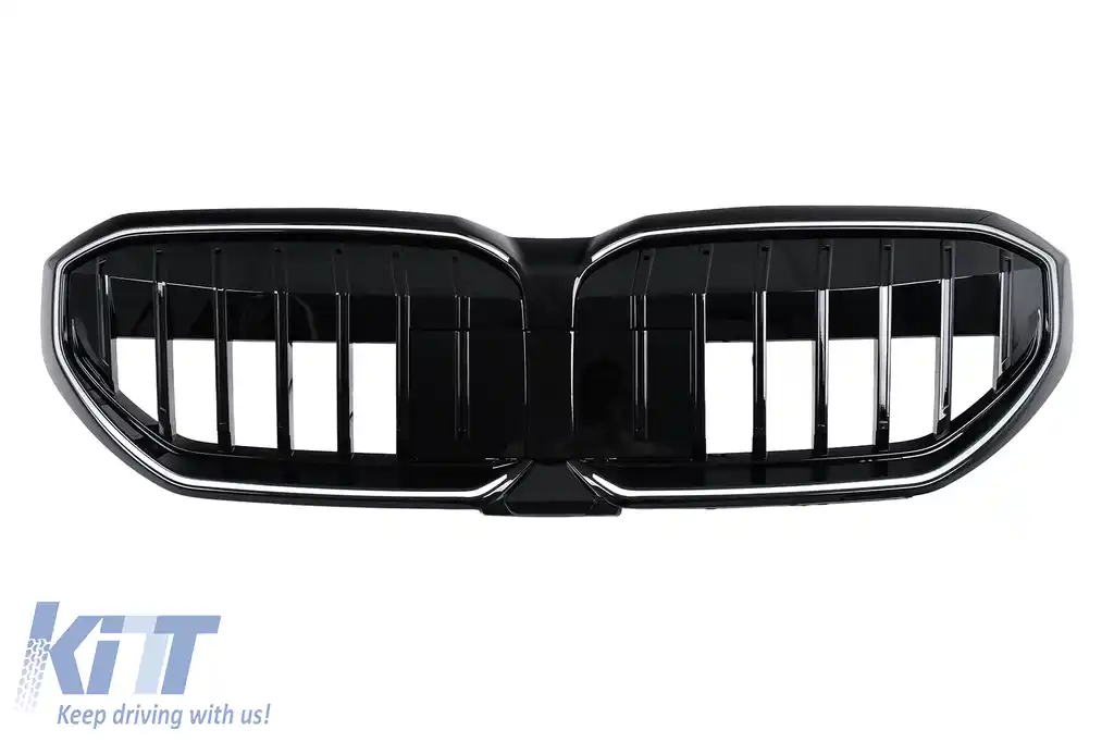 Grila Centrala cu LED compatibil cu BMW Seria 5 G60 G61 (2023-) Negru Lucios