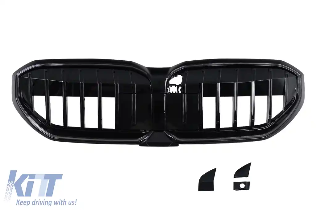 Grila Centrala cu LED compatibil cu BMW Seria 5 G60 G61 (2023-) Negru Lucios-image-6260170