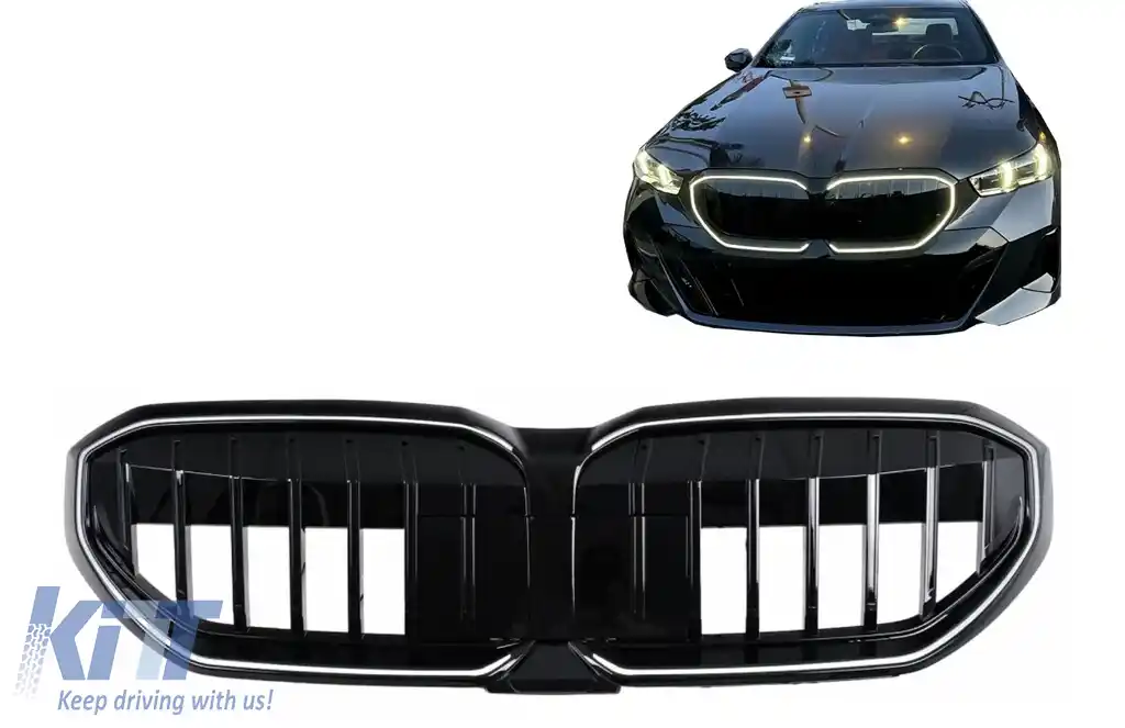 image-46-Grila Centrala cu LED compatibil cu BMW Seria 5 G60 G61 (2023-) Negru Lucios