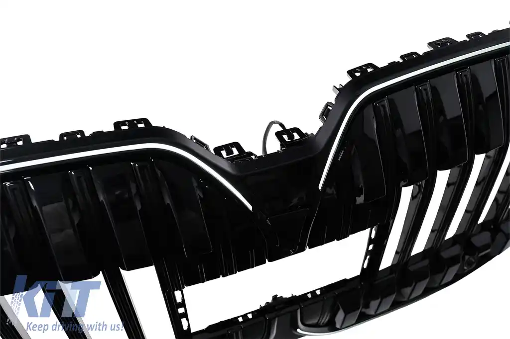 Grila Centrala cu LED compatibil cu BMW Seria 7 G70 (2022-) Negru Lucios-image-6260215