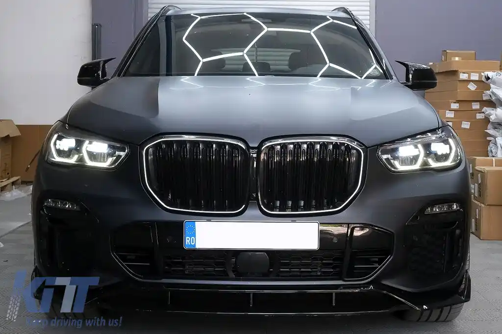 Grila Centrala cu LED compatibil cu BMW X5 G05 (2018-2022) Dubla Negru Lucios-image-6126852