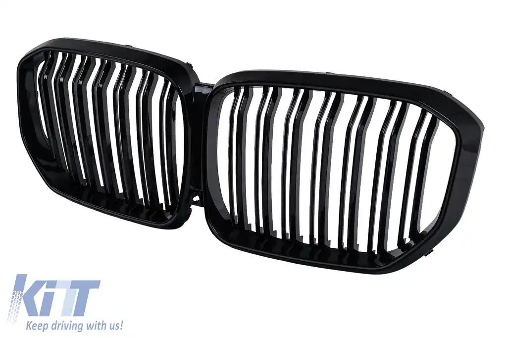 Grila Centrala cu LED compatibil cu BMW X5 G05 (2018-2022) Dubla Negru Lucios-image-6277386