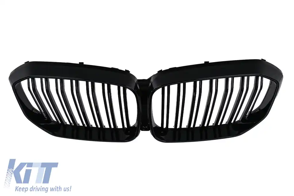 Grila Centrala cu LED compatibil cu BMW X5 G05 (2018-2022) Dubla Negru Lucios-image-6277387